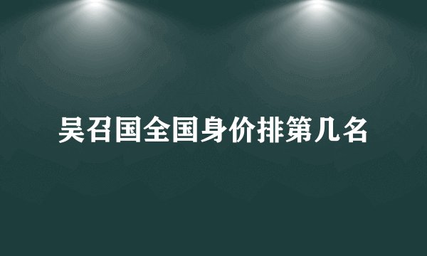 吴召国全国身价排第几名