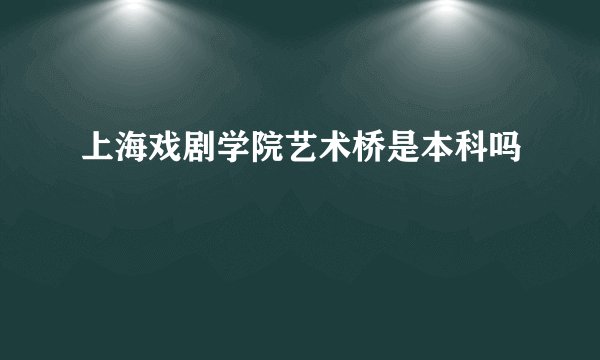 上海戏剧学院艺术桥是本科吗