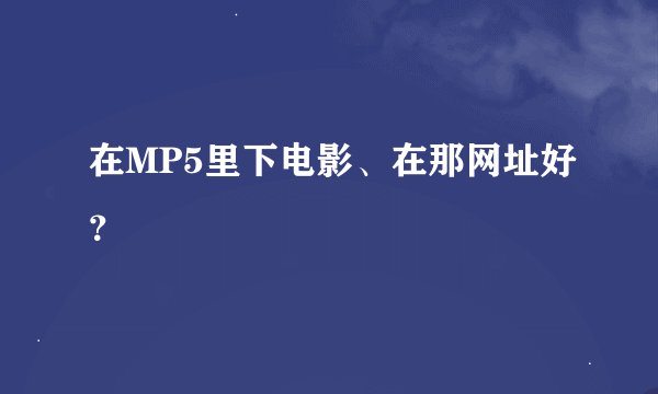 在MP5里下电影、在那网址好？
