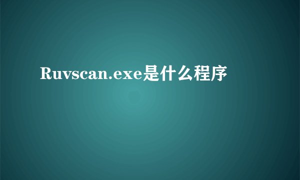 Ruvscan.exe是什么程序