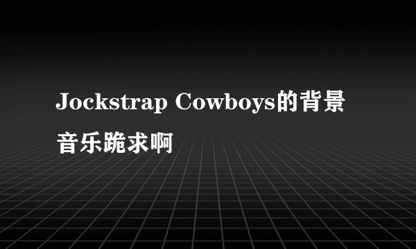 Jockstrap Cowboys的背景音乐跪求啊