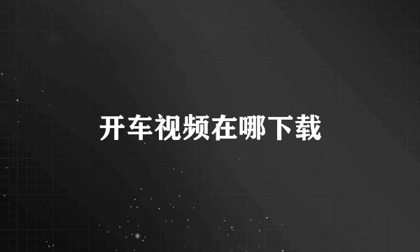 开车视频在哪下载