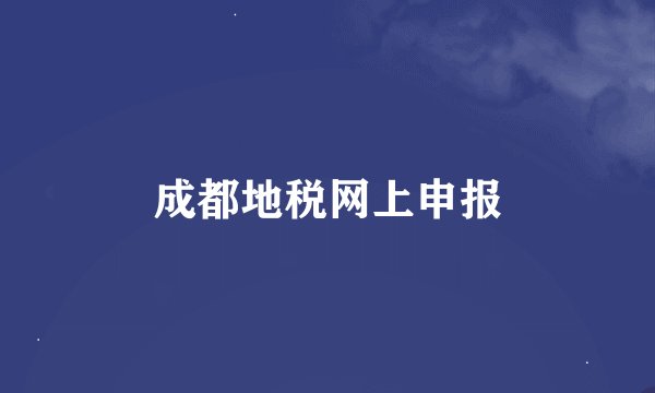 成都地税网上申报