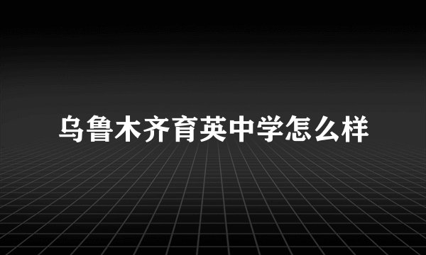 乌鲁木齐育英中学怎么样