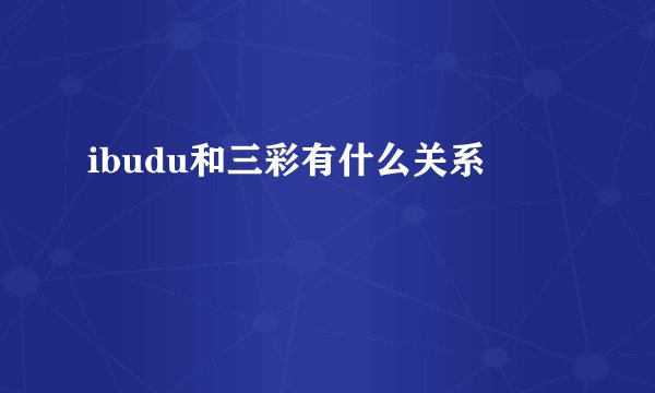 ibudu和三彩有什么关系