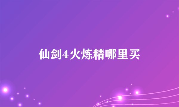 仙剑4火炼精哪里买