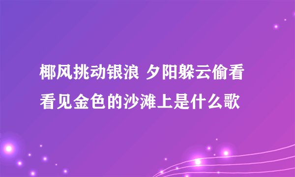 椰风挑动银浪 夕阳躲云偷看 看见金色的沙滩上是什么歌