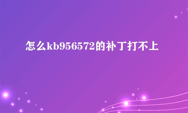 怎么kb956572的补丁打不上