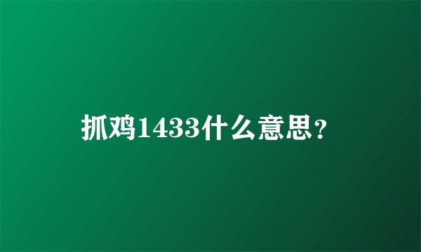 抓鸡1433什么意思？