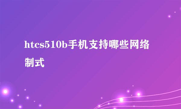 htcs510b手机支持哪些网络制式