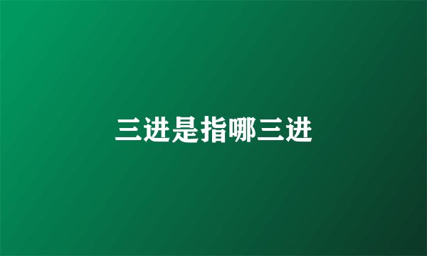 三进是指哪三进