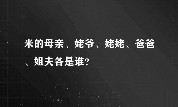 米的母亲、姥爷、姥姥、爸爸、姐夫各是谁？