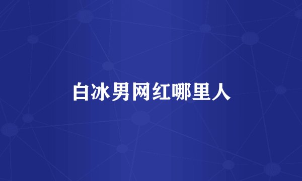 白冰男网红哪里人