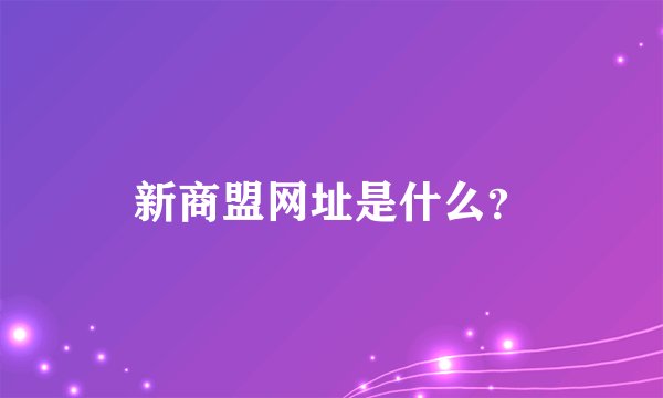 新商盟网址是什么？