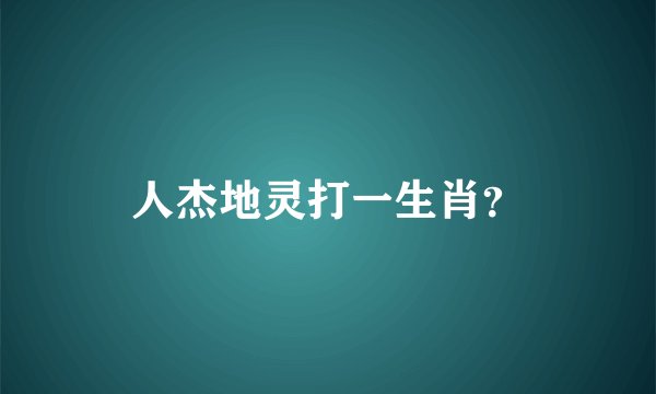人杰地灵打一生肖？