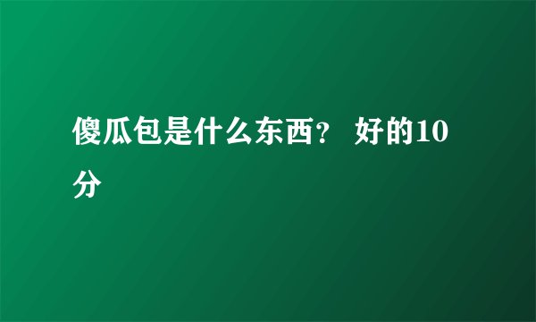 傻瓜包是什么东西？ 好的10分