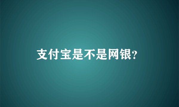 支付宝是不是网银？