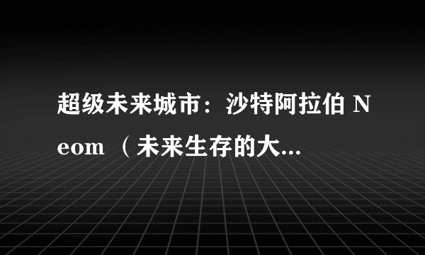 超级未来城市：沙特阿拉伯 Neom （未来生存的大基建！）