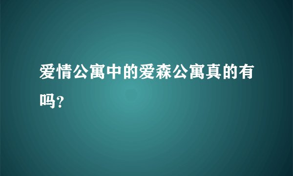 爱情公寓中的爱森公寓真的有吗？