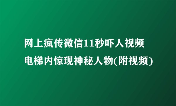 网上疯传微信11秒吓人视频 电梯内惊现神秘人物(附视频)