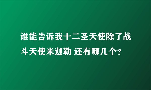 谁能告诉我十二圣天使除了战斗天使米迦勒 还有哪几个？