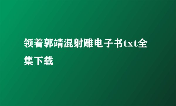 领着郭靖混射雕电子书txt全集下载