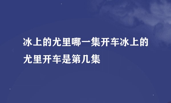 冰上的尤里哪一集开车冰上的尤里开车是第几集
