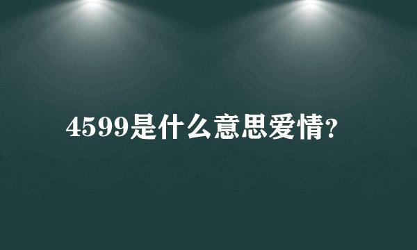 4599是什么意思爱情？