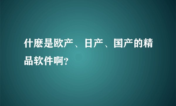 什麽是欧产、日产、国产的精品软件啊？