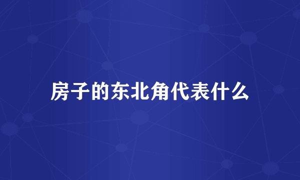 房子的东北角代表什么