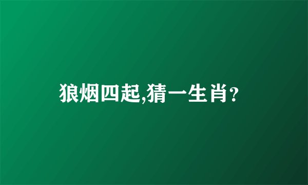 狼烟四起,猜一生肖？