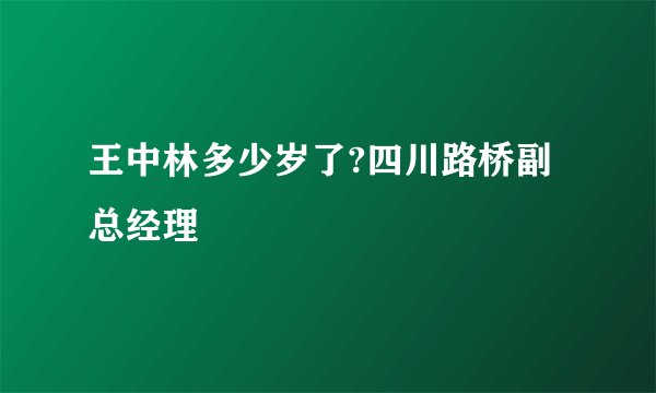 王中林多少岁了?四川路桥副总经理
