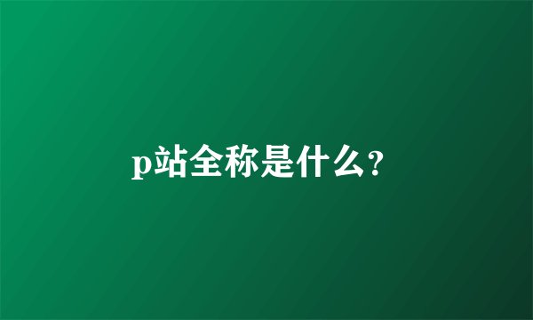 p站全称是什么？