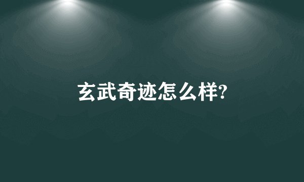 玄武奇迹怎么样?