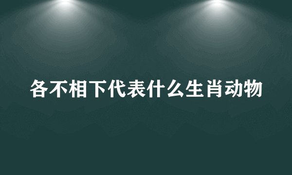 各不相下代表什么生肖动物