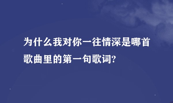 为什么我对你一往情深是哪首歌曲里的第一句歌词?
