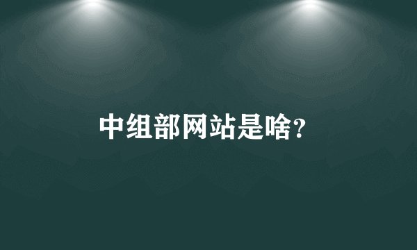 中组部网站是啥？