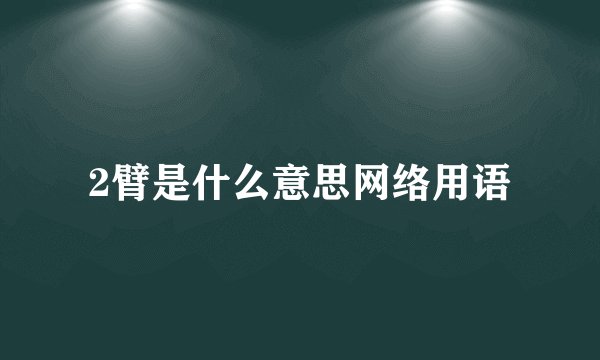 2臂是什么意思网络用语