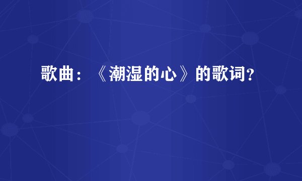 歌曲：《潮湿的心》的歌词？