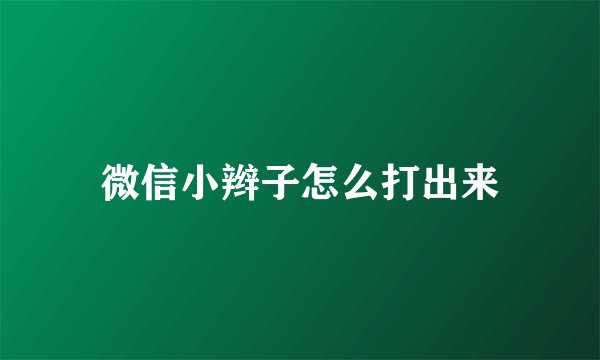 微信小辫子怎么打出来