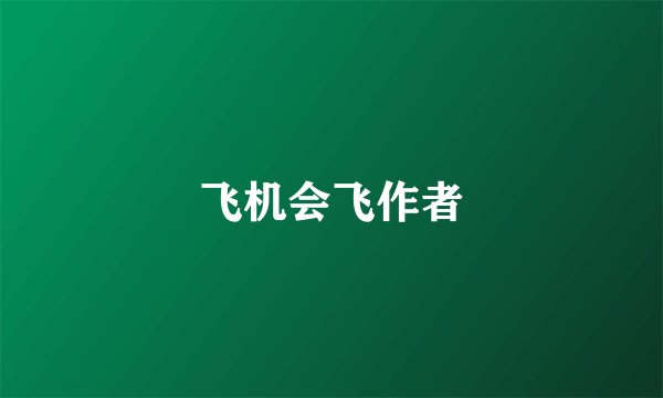 飞机会飞作者