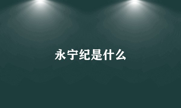 永宁纪是什么