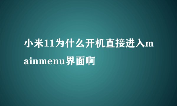 小米11为什么开机直接进入mainmenu界面啊