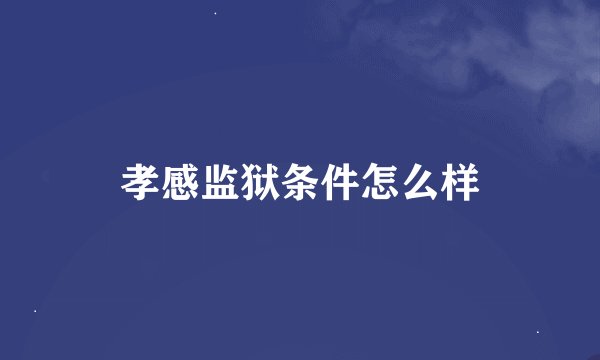 孝感监狱条件怎么样