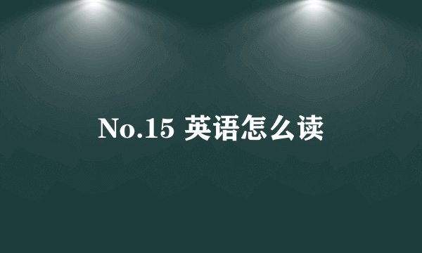 No.15 英语怎么读