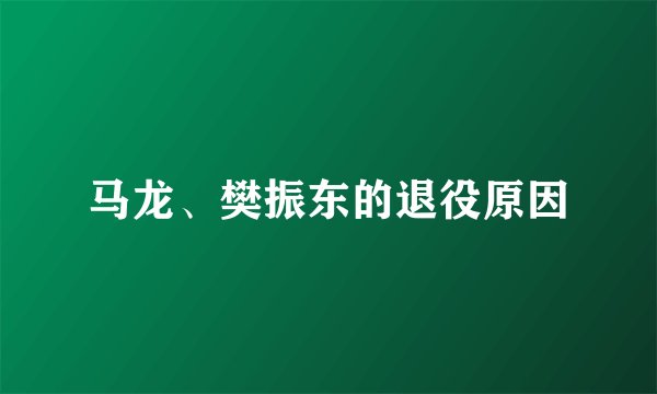 马龙、樊振东的退役原因