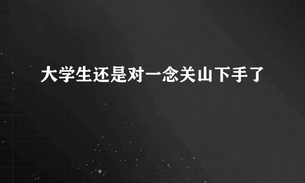 大学生还是对一念关山下手了