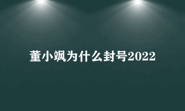 董小飒为什么封号2022