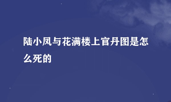 陆小凤与花满楼上官丹图是怎么死的