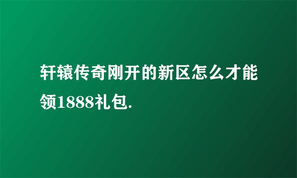 轩辕传奇刚开的新区怎么才能领1888礼包.